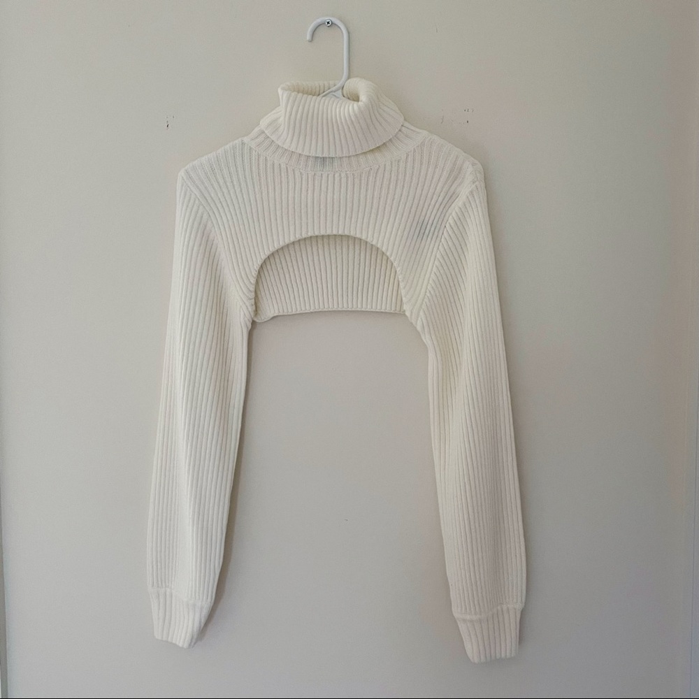 h&m cropped turtleneck sweater